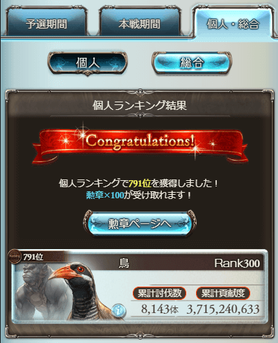 グラブル／古戦場の英雄とった記録